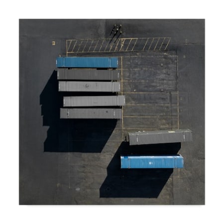 Moises Levy 'Blue Crates' Canvas Art,18x18
